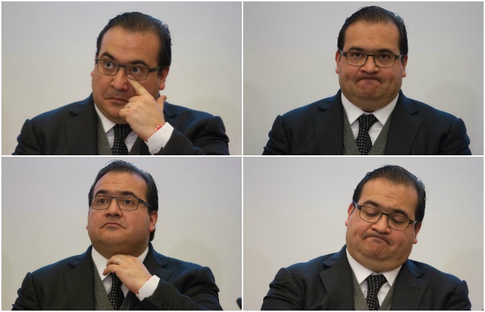 05 febrero 2015- Javier Duarte Ochoa, durante la presentación a medios del Foro Iberoamericano de Ciudades en la SRE. Foto: Cuartoscuro