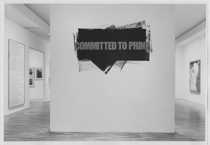 Vista de la instalación, "Committed to Print", en exhibición el 31 de enero de 1988 al 19 de abril de 1988. The Museum of Modern Art Archives, Nueva York. Fotógrafo Katherine Keller. Copyright The Museum of Modern Art, Nueva York.