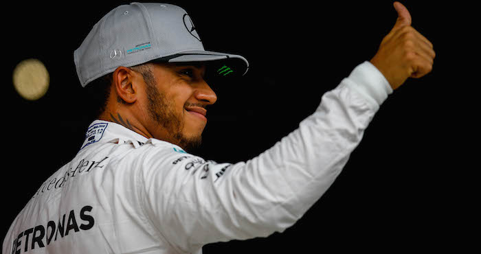 El Piloto Británico Lewis Hamilton De Mercedes Celebra Tras Llegar En La pole Foto Efefernando Bizerra