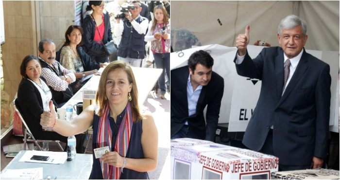 Margarita Zavala izquierda Y Andrés Manuel López Obrador derecha Foto Especial