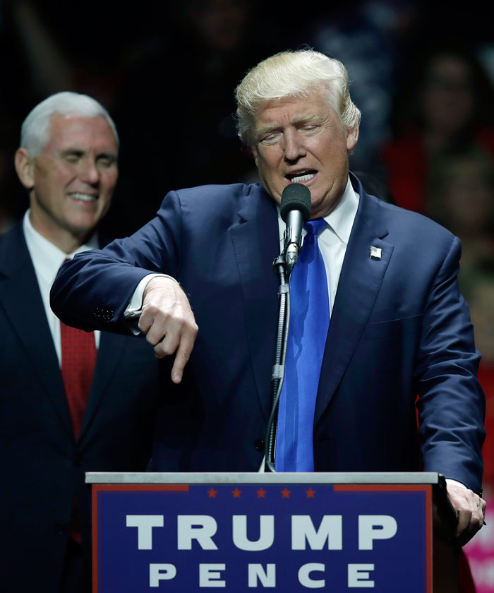 Trump ayer, en el acto de cierre de campaña. Foto: AP