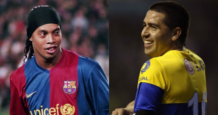 Ronaldinho Y Juan Román Riquelme Foto Especial