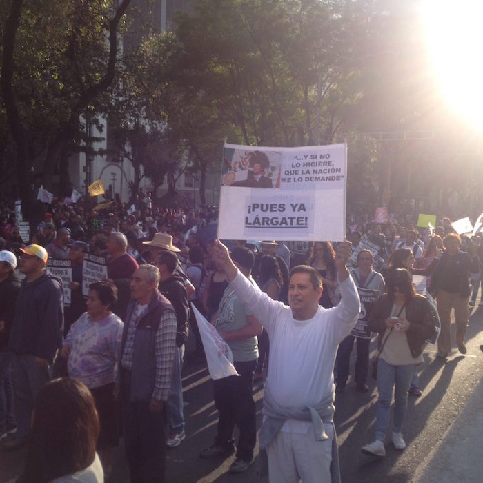 Los indignados quieren fuera al Presidente Enrique Peña Nieto, a quien aún le falta un año para concluir su administración. Foto: Dulce Olvera, SinEmbargo. 