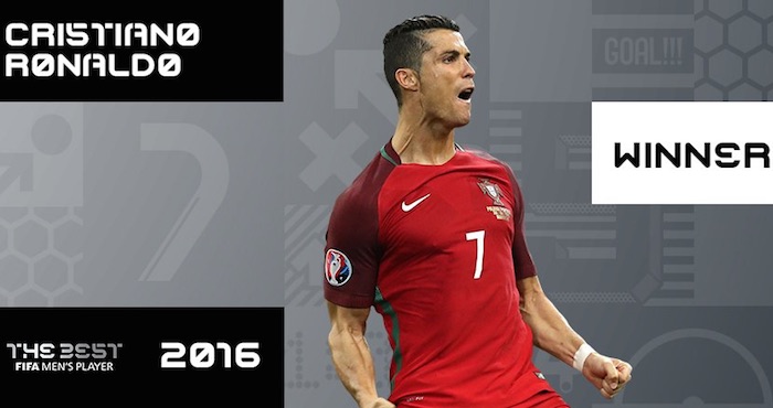 El Atacante Portugués Cristiano Ronaldo Fue Galardonado Por La Fifa Con El Premio the Best Foto Twitter fifacom