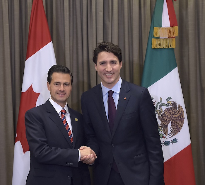 Enrique Peña Nieto, Presidente de México, con Justin Trudeau, Primer Ministro de Canadá. Foto: Cuartoscuro. 