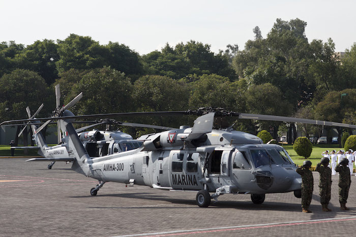 En septiembre de 2011, la Secretaria de Marina Armada de México recibió tres helicópteros Black Hawk de parte del Gobierno de Estados Unidos, en el marco de la Iniciativa Mérida. Foto: Cuartoscuro 