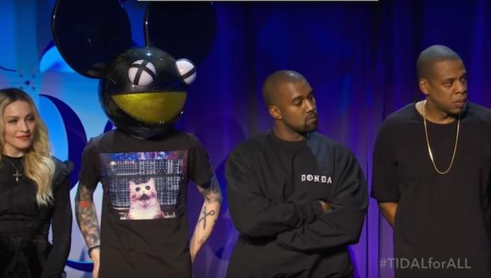 deadmau5 y Kanye West  compartiendo escenario. Foto: YouTube