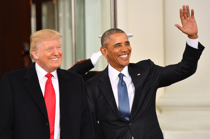 Obama y Trump previo a la ceremonia de toma de posesión. Foto: Xinhua