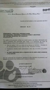 Circular del DIF de Coacalco donde condicionan a trabajadores para ir a grito en el Zócalo