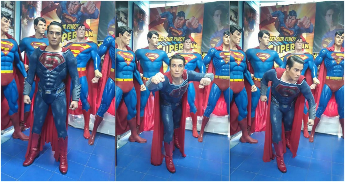 En la imagen, Herbert Chavez, "el Superman filipino", posa en diferentes posiciones. Foto: Especial.