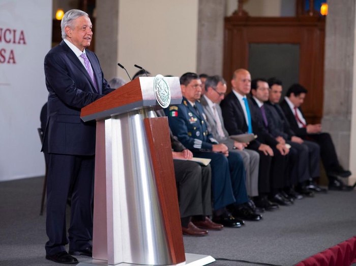 El Presidente de México, Andrés Manuel López Obrador, también se pronunció en consonancia con el discurso de Sheinbaum durante su conferencia matutina, mientras a las afueras del Palacio Nacional se llevaban a cabo esas reivindicaciones. Foto: Gobierno de México