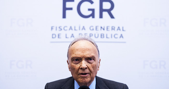 Alejandro Gertz Manero, Fiscal General de la República, durante su informe sobre los 100 días de trabajo al frente de la FGR. Foto: Galo Cañas, Cuartoscuro