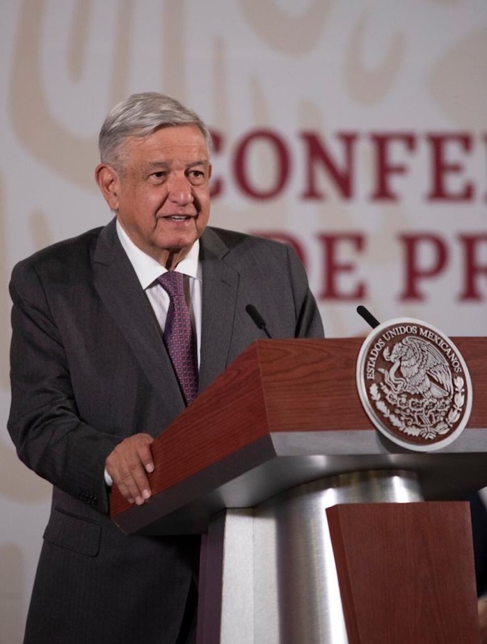 El Presidente Andrés Manuel López Obrador en conferencia de prensa.