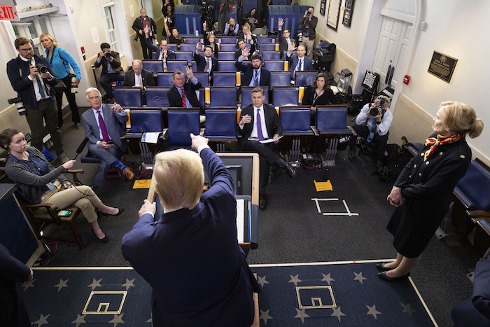 El Presidente Donald Trump al dar una conferencia de prensa sobre el coronavirus, el martes 31 de marzo de 2020 en Washington. Foto: Alex Brandon, AP