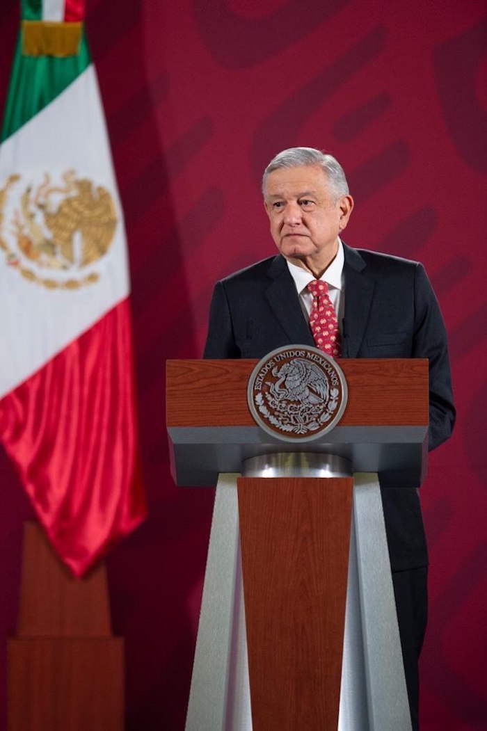 El Presidente Andrés Manuel López Obrador en su conferencia matutina de este martes. 