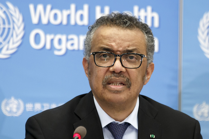 Esta Fotografía De Archivo Del De Febrero De Muestra a Tedros Adhanom Ghebreyesus Director General De La Organización Mundial De La Salud Durante Una Conferencia De Prensa En La Sede De La Oms En Ginebra Suiza