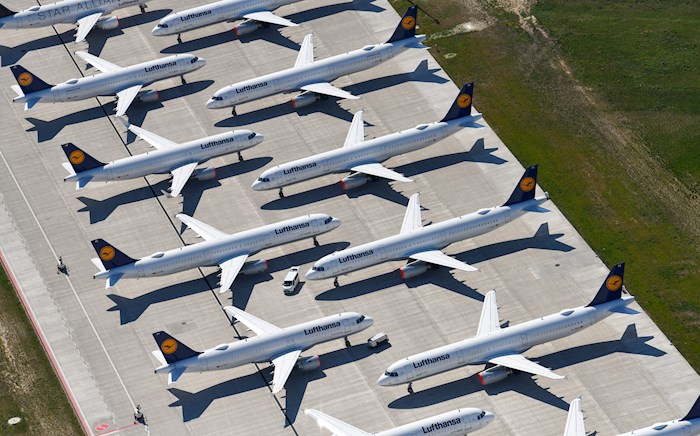 Aviones estacionados lufthansa