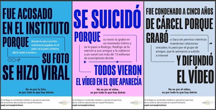 Carteles de la campaña para dar a conocer el Canal Prioritario.