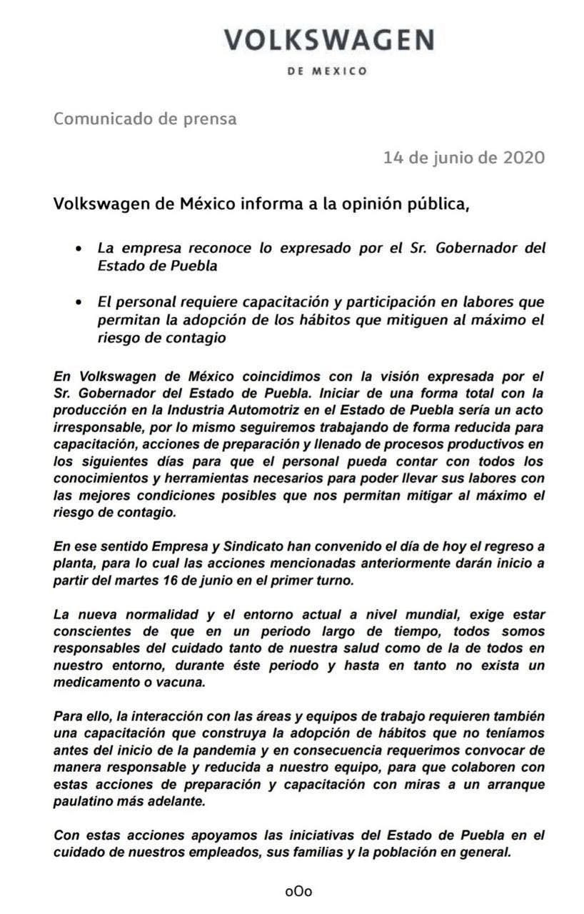 Comunicado vw defunciones puebla