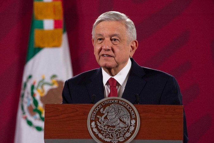 El Presidente Andrés Manuel López Obrador en su conferencia de prensa matutina. 