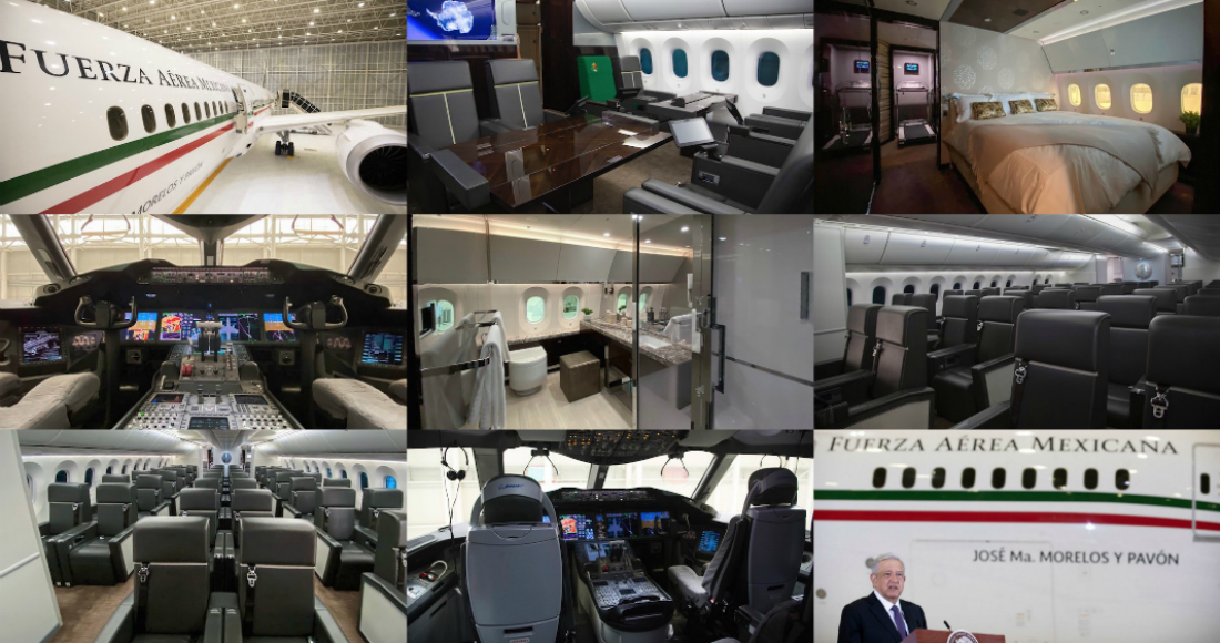 Imágenes del interior del avión presidencial.