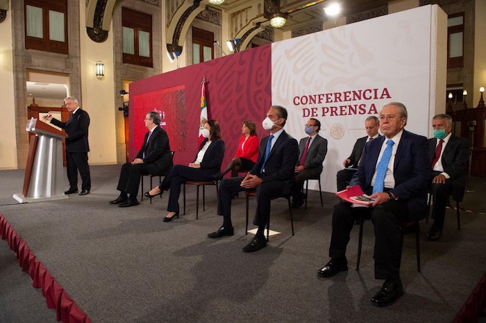 El Presidente Andrés Manuel López Obrador en su conferencia matutina de este jueves. 