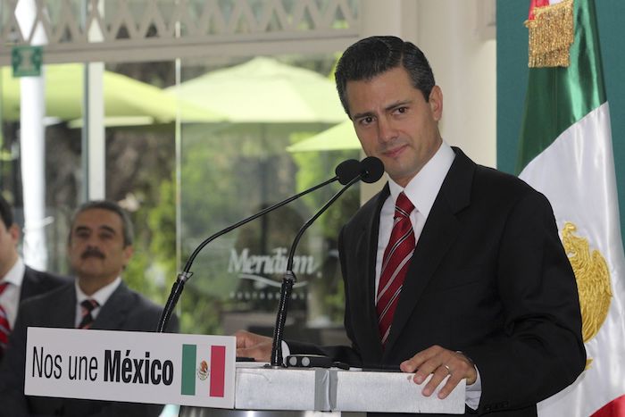 Enrique Peña Nieto, en ese momento virtual ganador de la contienda para la elección presidencial, en conferencia de prensa, en julio de 2012. 