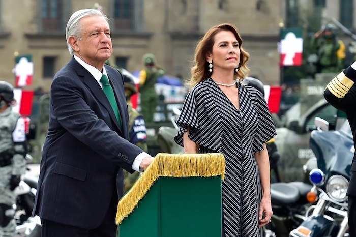 El Presidente Andrés Manuel López Obrador y su esposa Beatriz Gutiérrez.