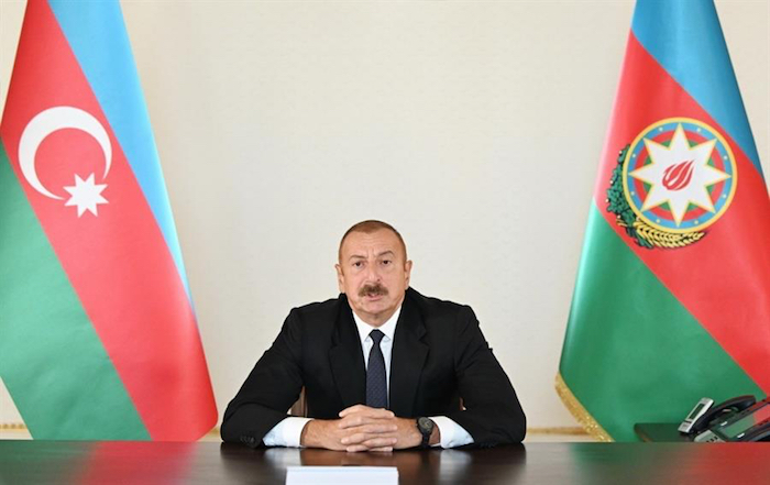 Presidente de Azerbaiyán, Ilham Alíev. Foto: Armenia Defence Ministry Press Service vía EFE.