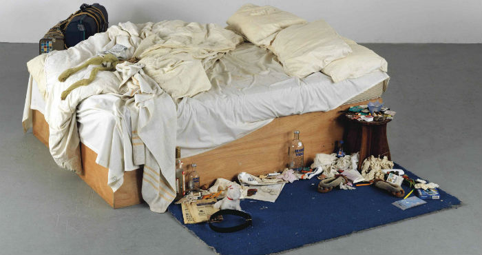 "La cama es de Tracey Emin, artista inglesa perteneciente a uno de los más influyentes y poderosos movimientos del arte actual". Foto: Tracey Emin - My Bed 1998