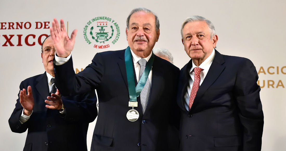 El Presidente Andrés Manuel López Obrador y el empresario Carlos Slim.