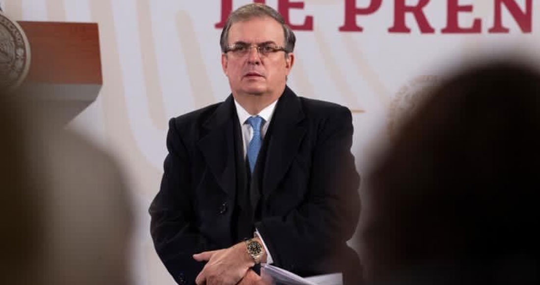 Marcelo Ebrard, Canciller de México, en conferencia matutina en Palacio Nacional. Foto: Gobierno de México