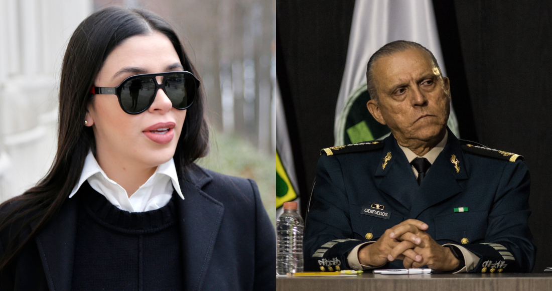 Emma Coronel, esposa de Joaquín "El Chapo" Guzmán, y Salvador Cienfuegos, exsecretario de la Defensa Nacional.