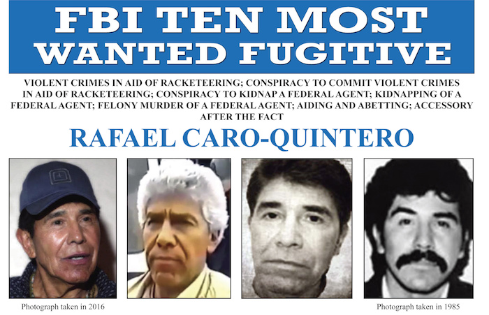 Esta Imagen Publicada Por El Fbi Muestra El Cartel De Búsqueda Del Capo Mexicano Rafael Caro Quintero Acusado De Asesinar Al Agente De La Dea Enrique Camarena En