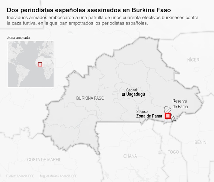 Mapa de Burkina Faso. 