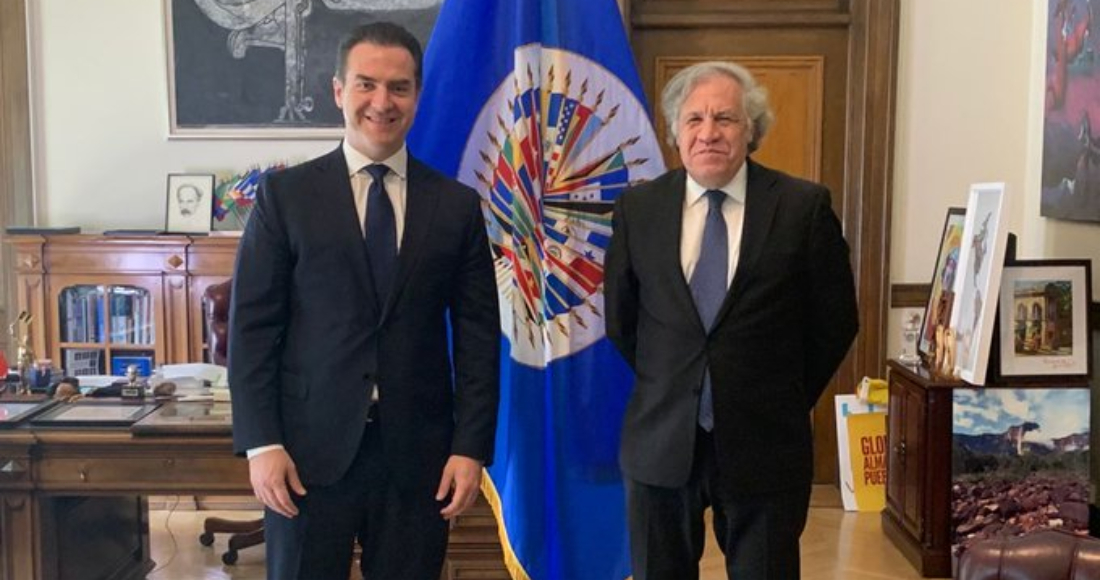 Adrián Emilio de la Garza Santos, candidato del PRI a la gubernatura de Nuevo León, y Luis Almagro, Secretario General de la OEA.