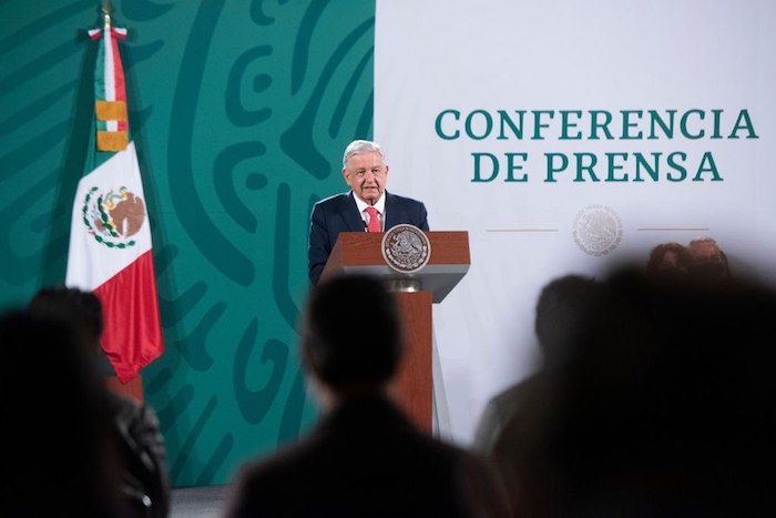 El Presidente Andrés Manuel López Obrador Durante Su Conferencia De Prensa Diaria En Palacio Nacional