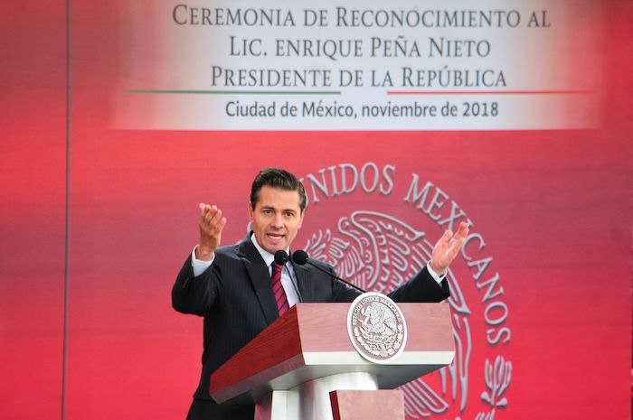 Enrique Peña Nieto, expresidente de México, en un evento de noviembre de 2018.