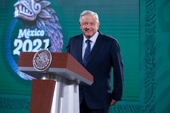 El Presidente Andrés Manuel López Obrador, quien encabezó su conferencia matutina en Palacio Nacional. 