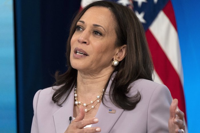 La Vicepresidenta Kamala Harris habla en la Casa Blanca, miércoles 23 de junio de 2021.