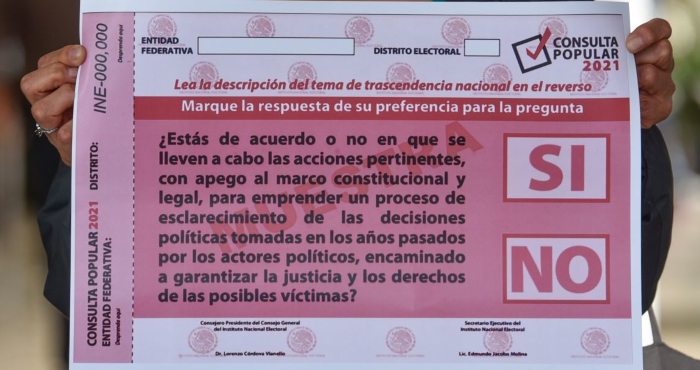 Pregunta de la consulta popular para enjuiciar a expresidentes.