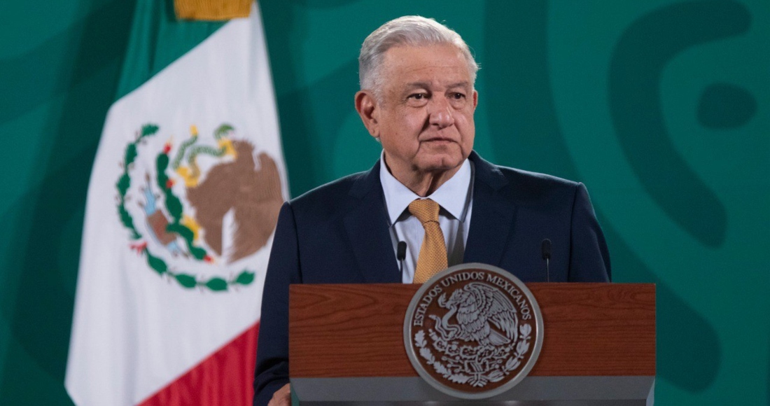 El Presidente Andrés Manuel López Obrador en su conferencia desde Palacio Nacional.