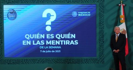 El Presidente Andrés Manuel López Obrador en el "quién es quién en las mentiras".