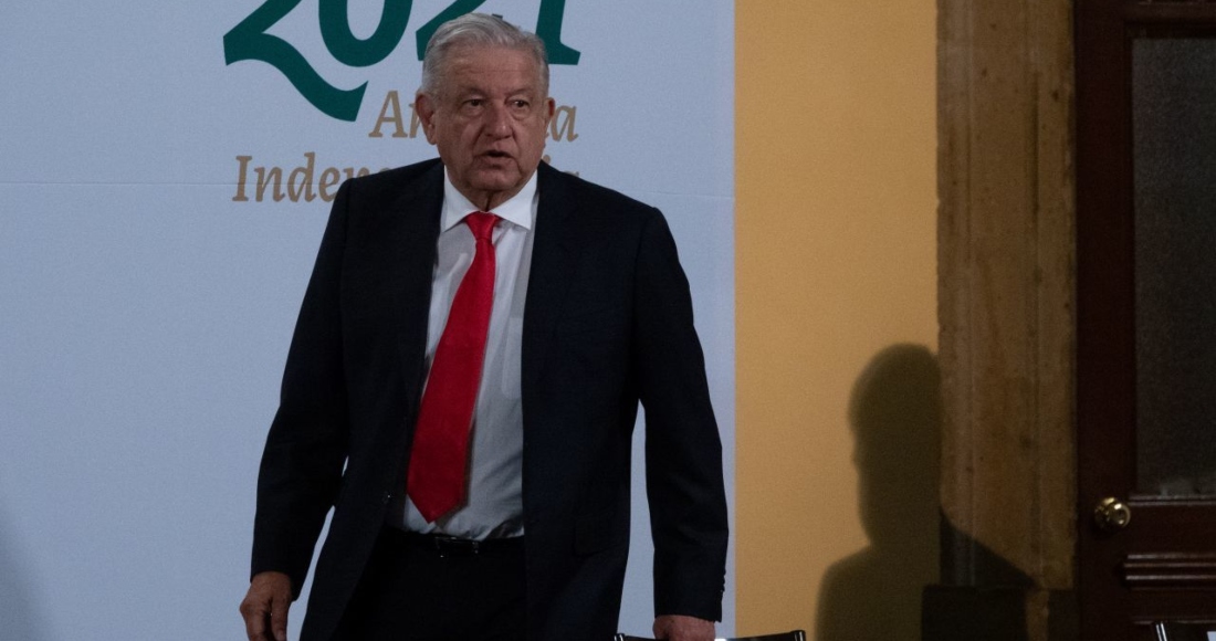 El Presidente Andrés Manuel López Obrador en su conferencia de prensa matutina.