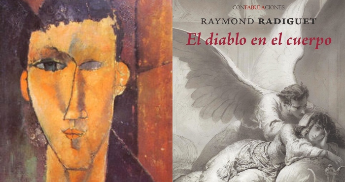 Retrato de Raymond por Amedeo Modigliani y la portada de "El diablo en el cuerpo".