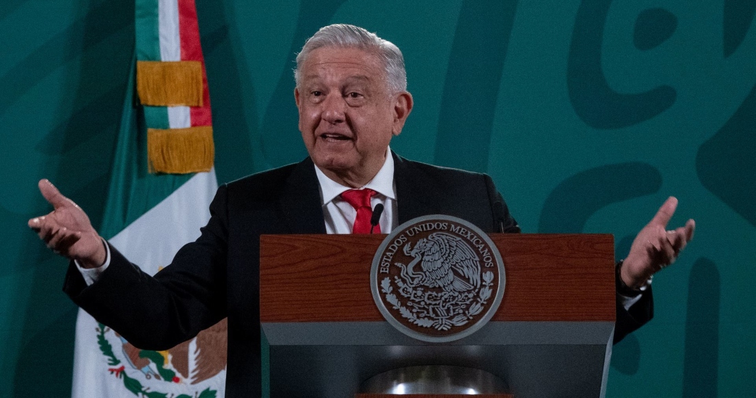 El Presidente Andrés Manuel López Obrador durante la conferencia matutina en Palacio Nacional.