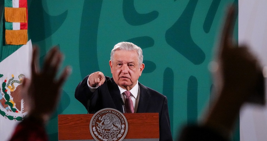 El Presidente Andrés Manuel López Obrador en conferencia de prensa.