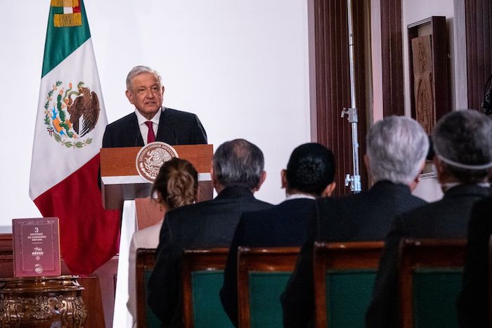 El Presidente Andrés Manuel López Obrador Mientras Rinde Su Tercer Informe De Gobierno