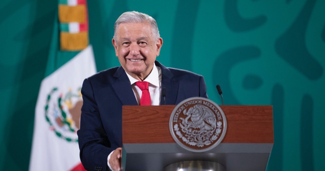 El Presidente Andrés Manuel López Obrador durante su conferencia de este lunes en Palacio Nacional.