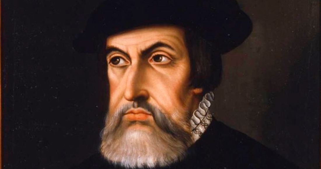 Retrato de Hernán Cortés.